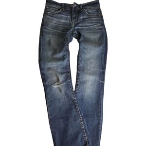 Buckle BKE Mens Aiden Distressed At Knee Medium Blue‎ Wash Bootcut Jeans Sz 29R